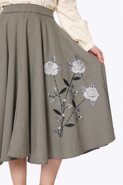 Milla Rose Beige Puppytooth Skirt