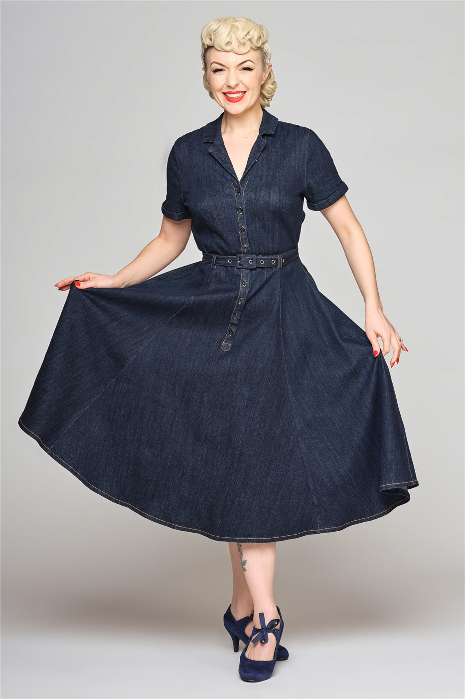 Caterina Denim Swing Dress