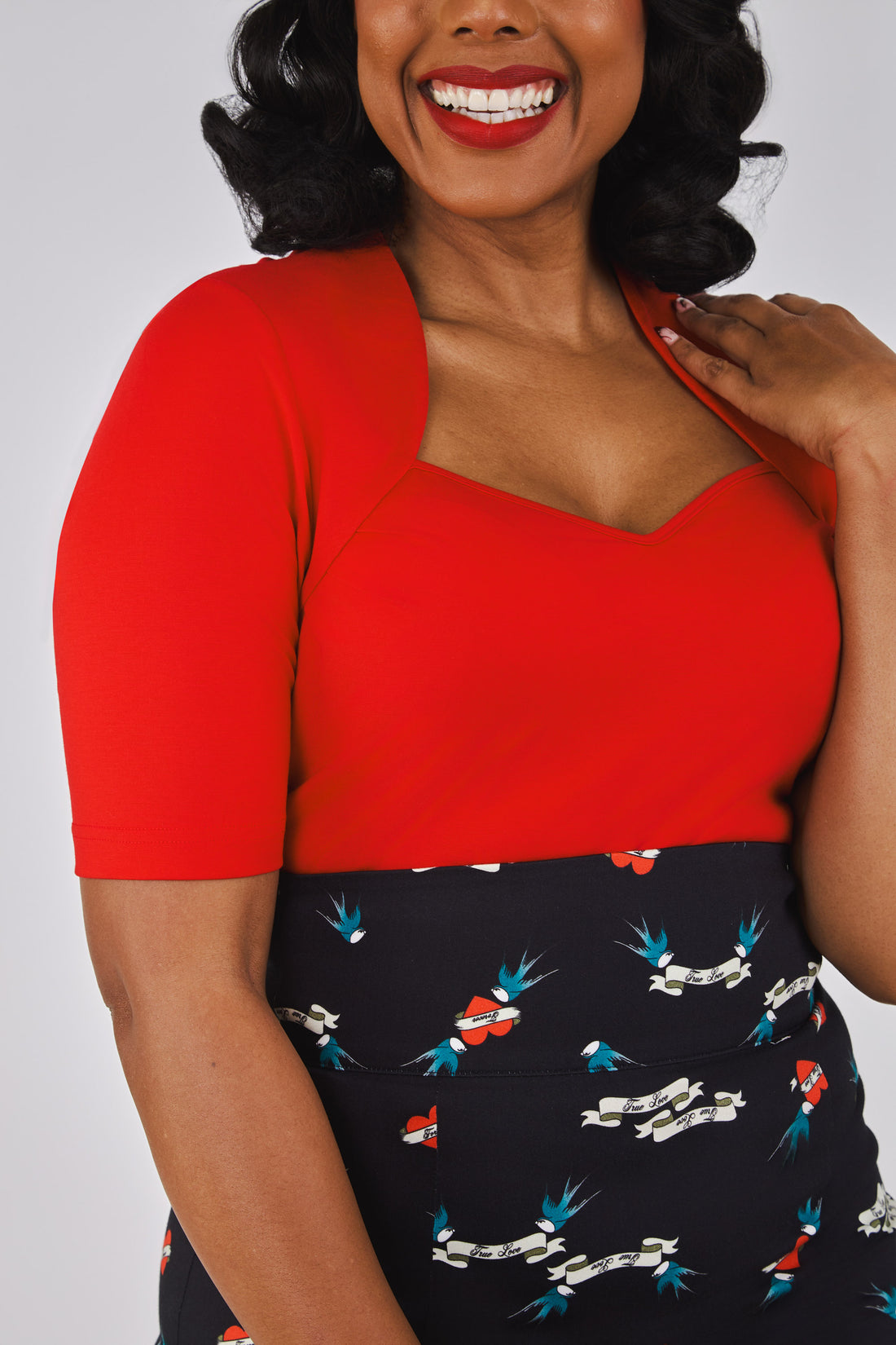 Sweetheart Red Jersey Top