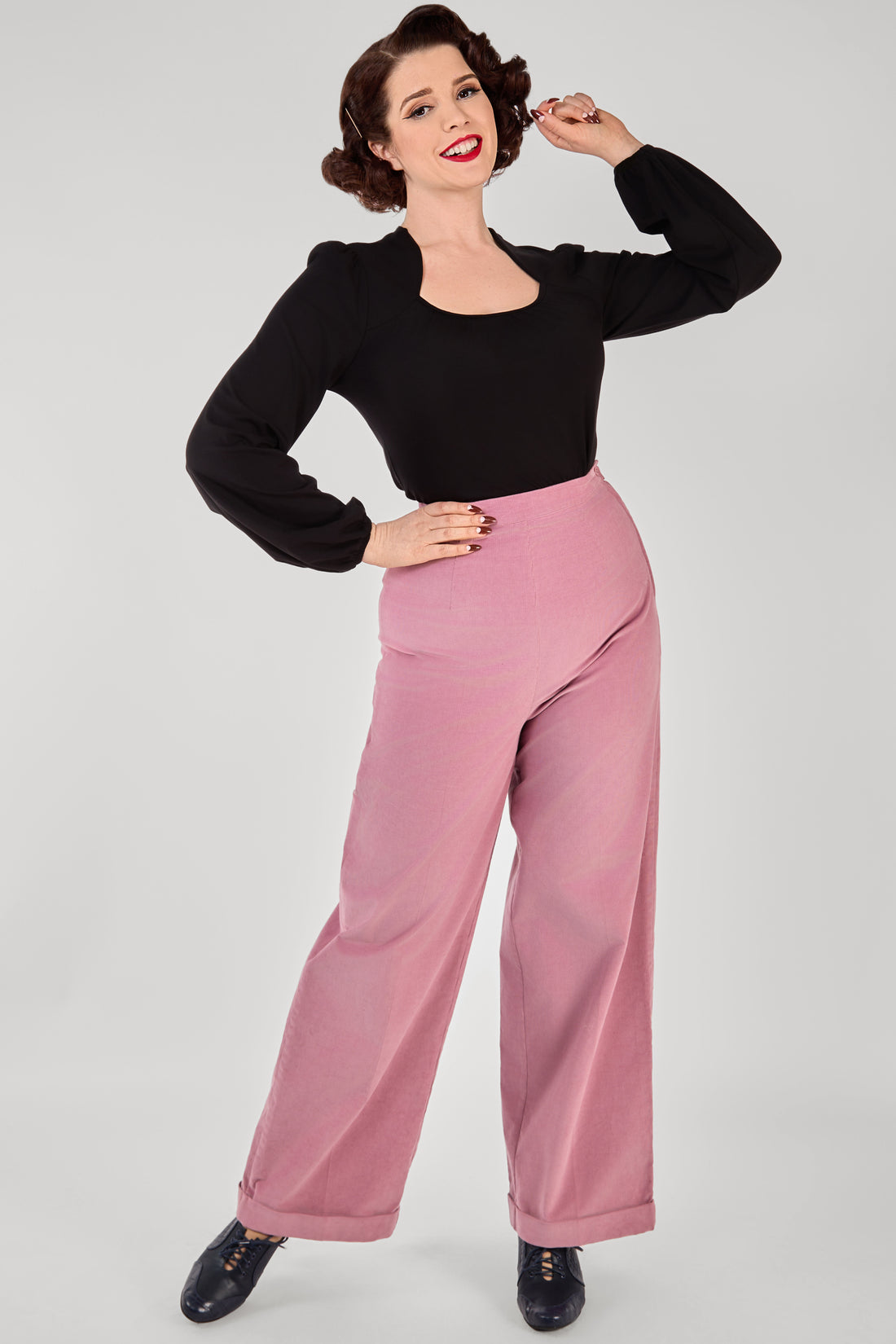 Leslie Black Balloon Sleeve Jersey Top