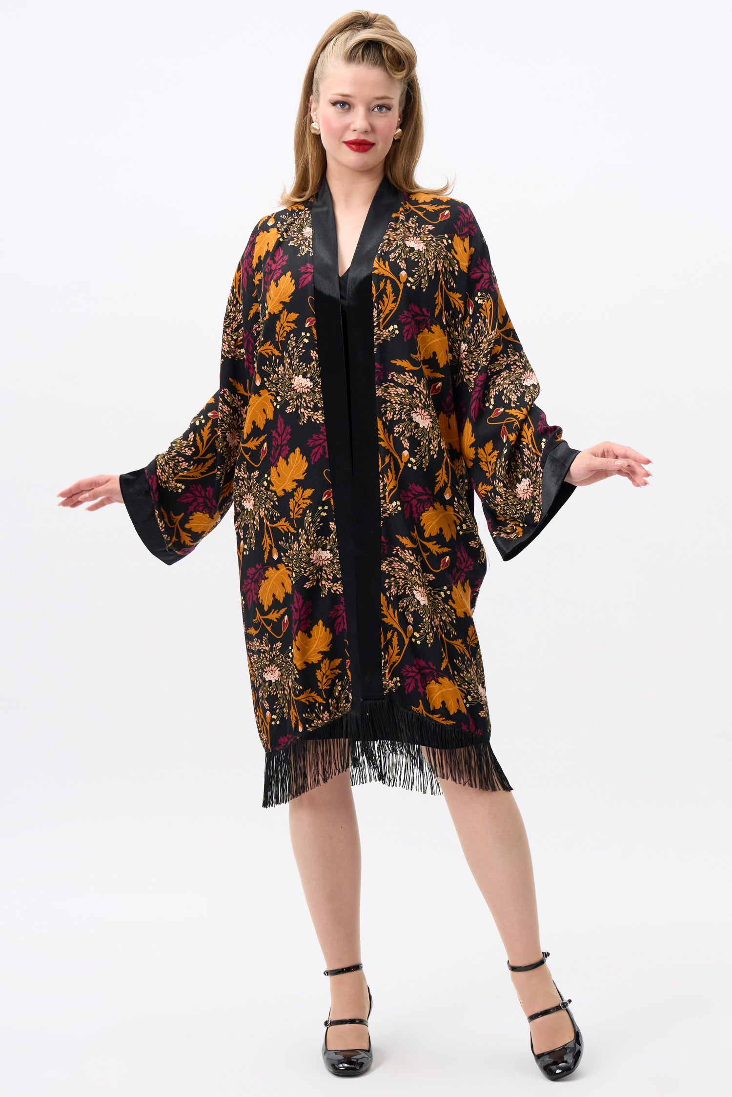 Momiji Gold Leaf Kimono