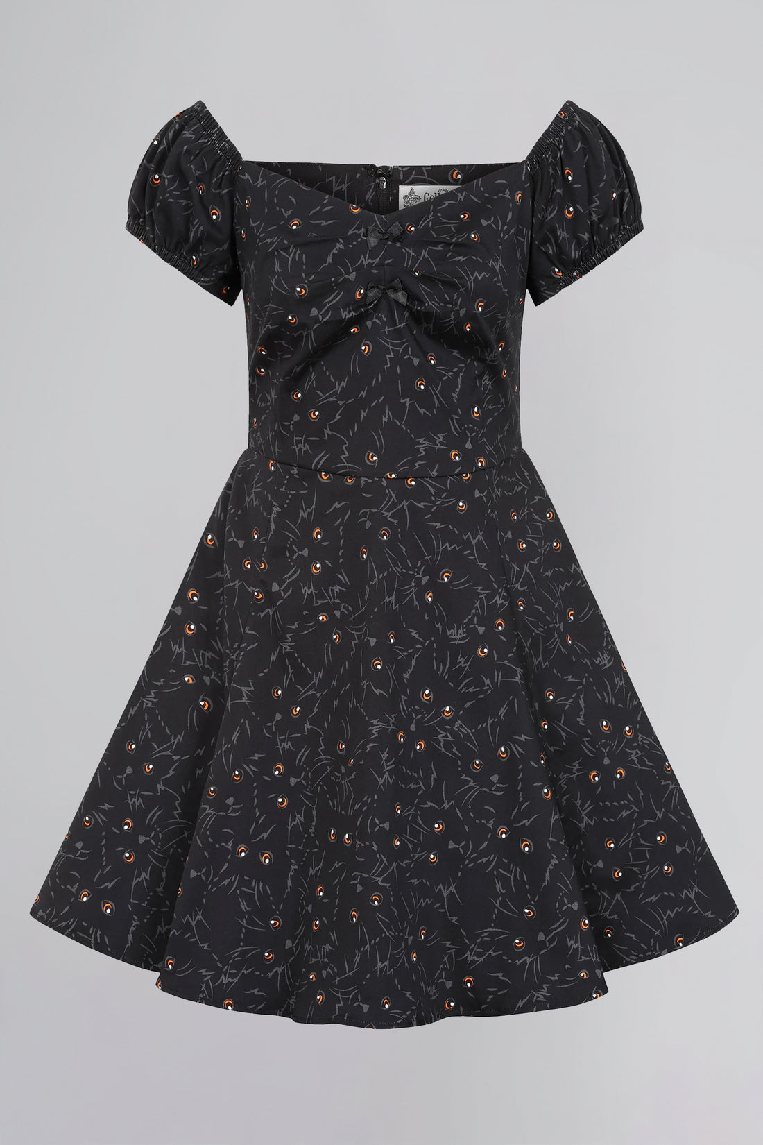 Dolores Black Cats Mini Dress