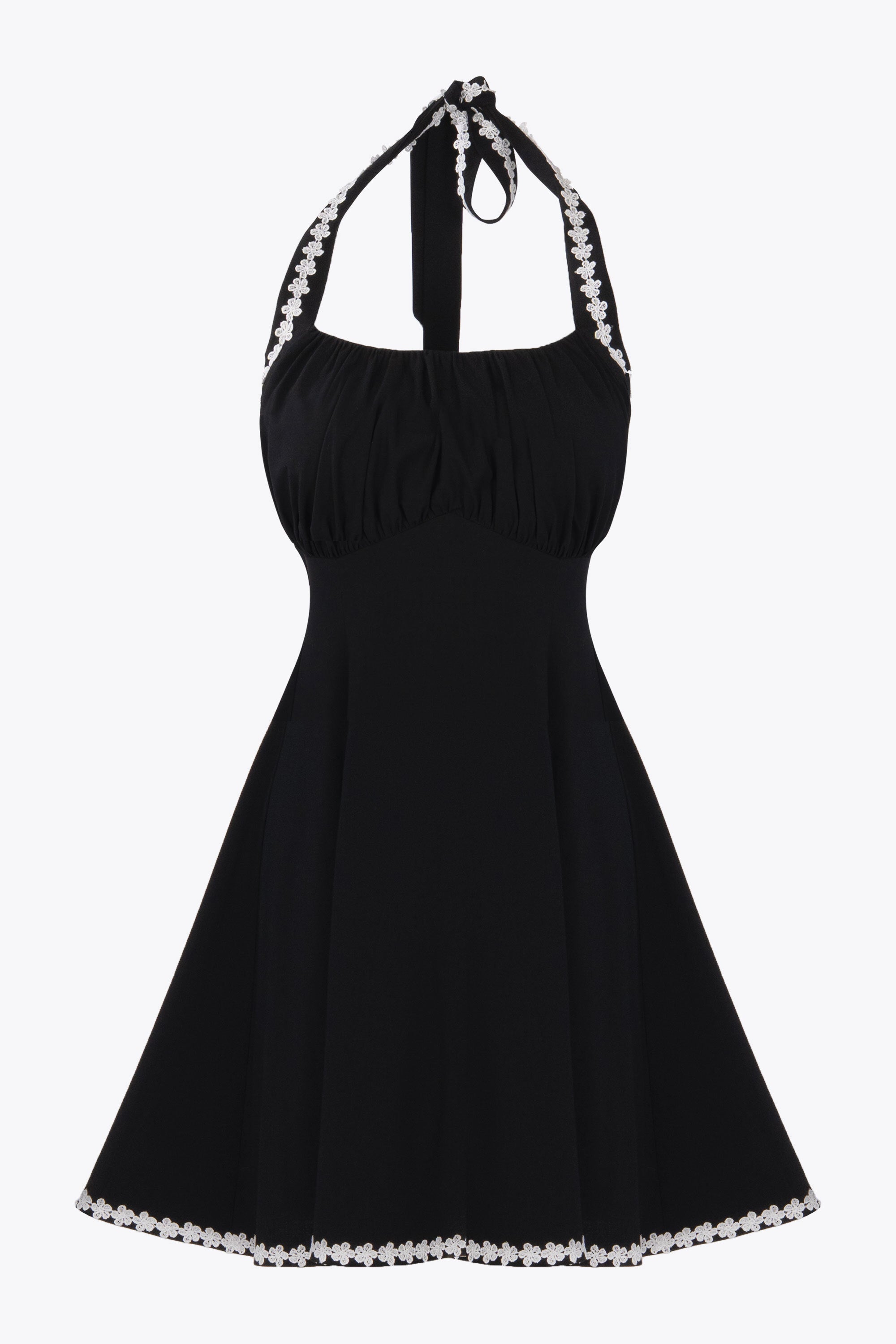 Milly Black Daisy Trim Mini Dress