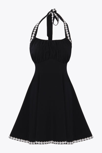 Milly Black Daisy Trim Mini Dress