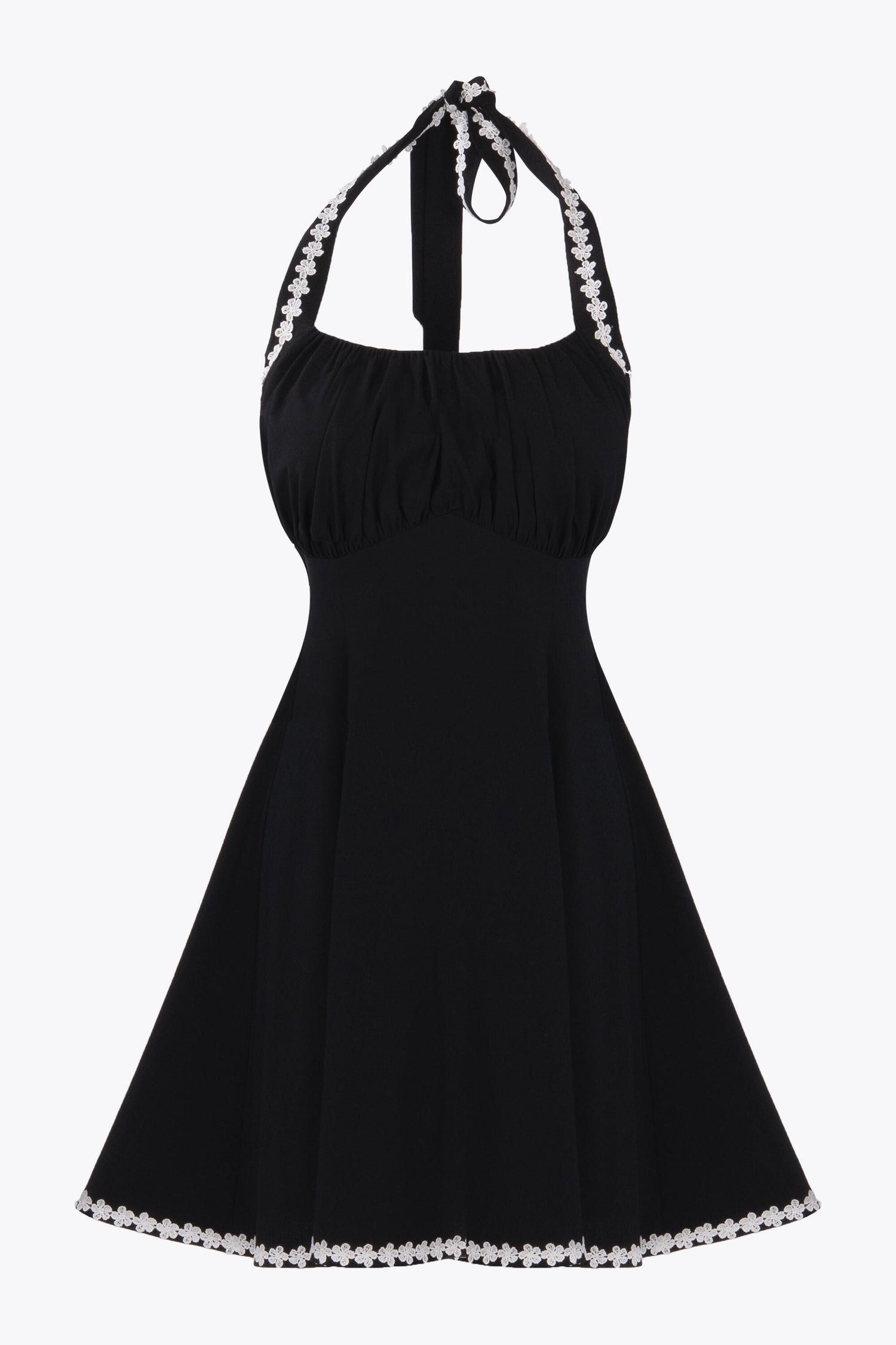 Milly Black Daisy Trim Mini Dress