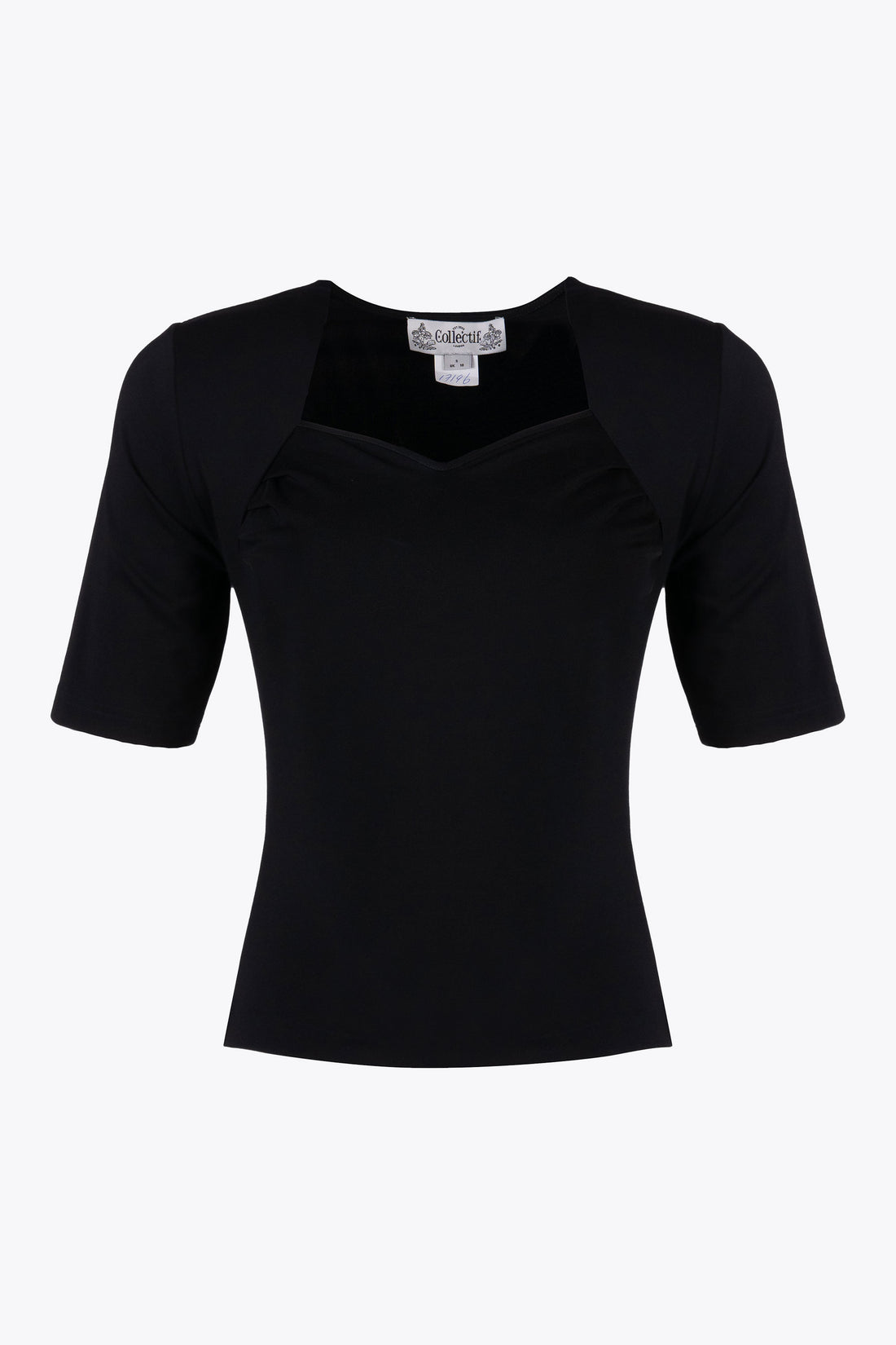 Sweetheart Black Jersey Top