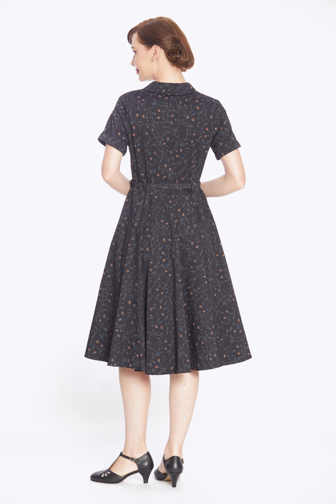 Caterina Black Cats Swing Dress