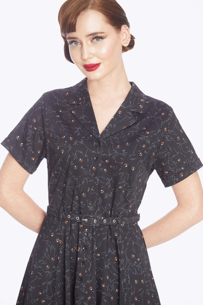 Caterina Black Cats Swing Dress