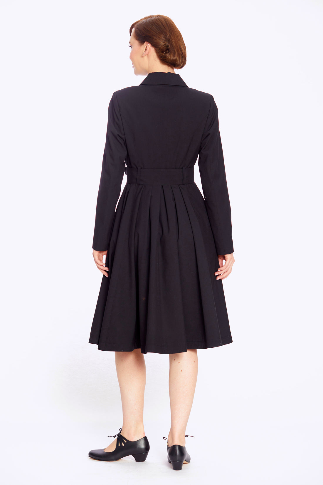 Korrina Black Swing Trench Coat