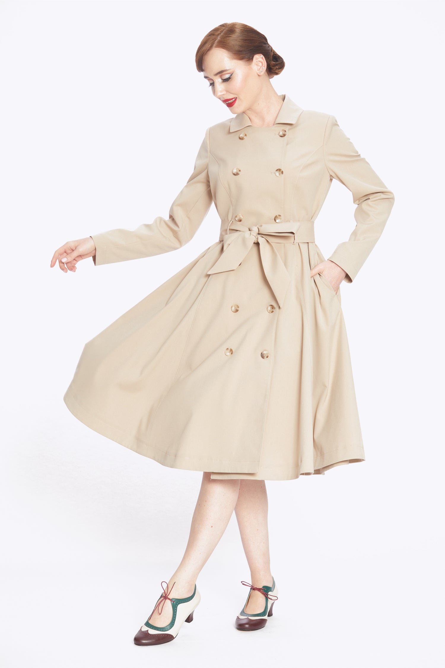 Korrina Cream Swing Trench Coat