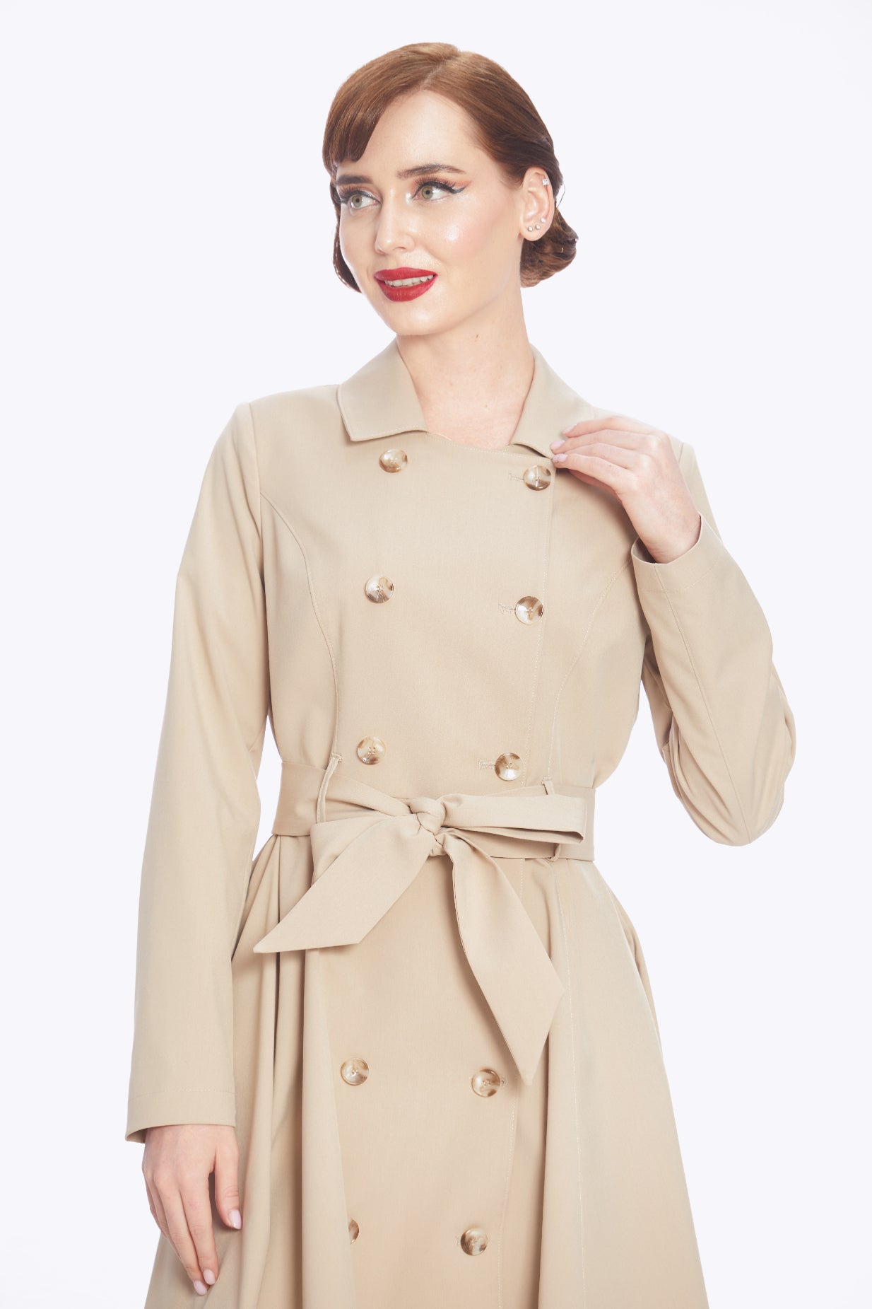 Korrina Cream Swing Trench Coat