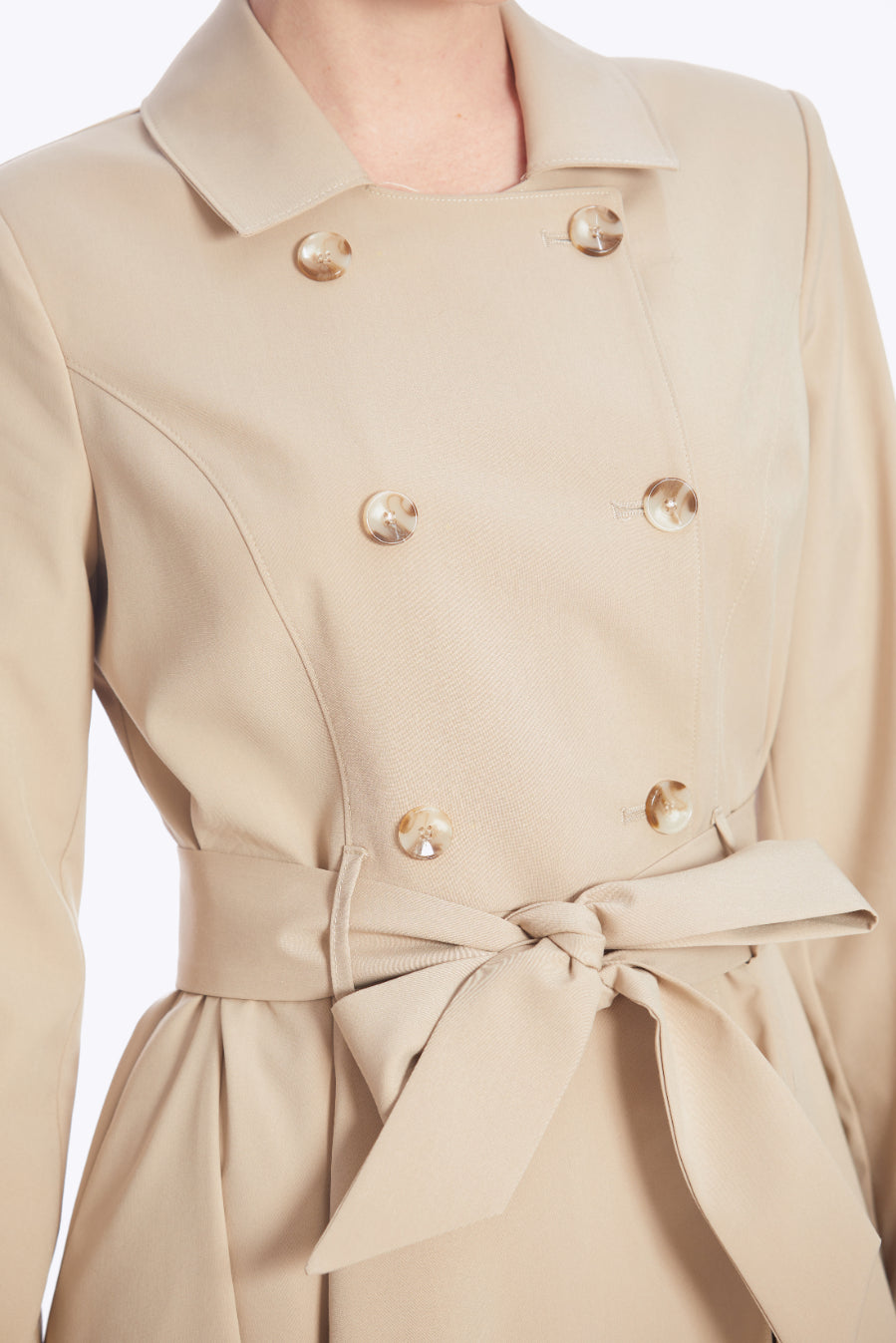 Korrina Cream Swing Trench Coat