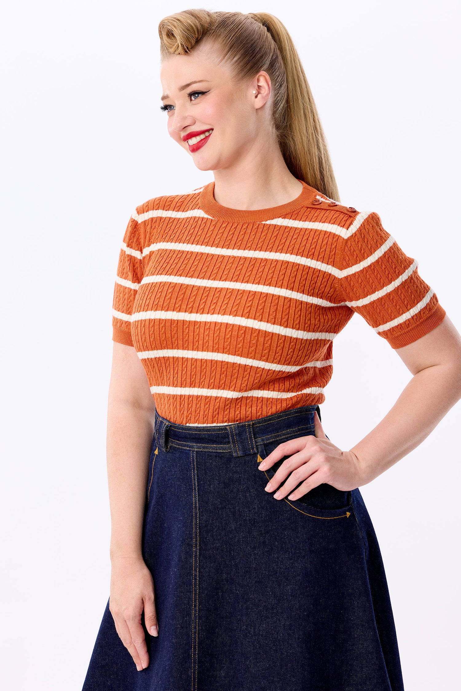 Lynn Striped Knitted Top