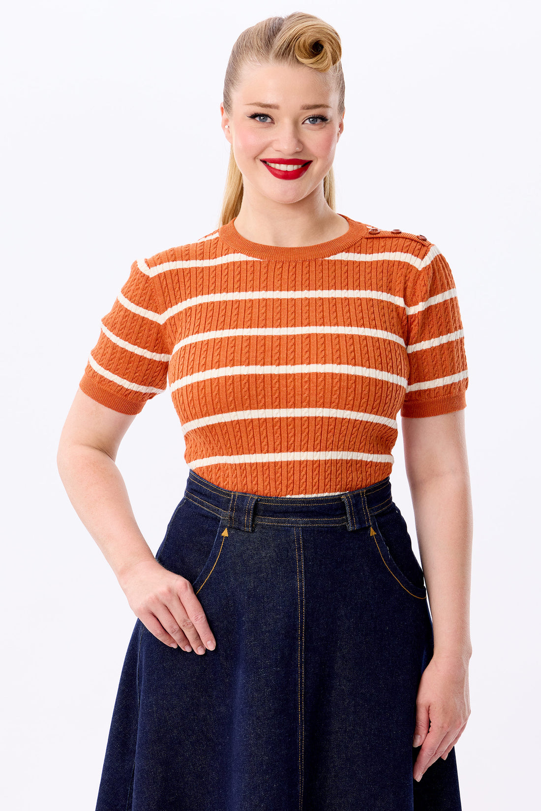 Lynn Striped Knitted Top