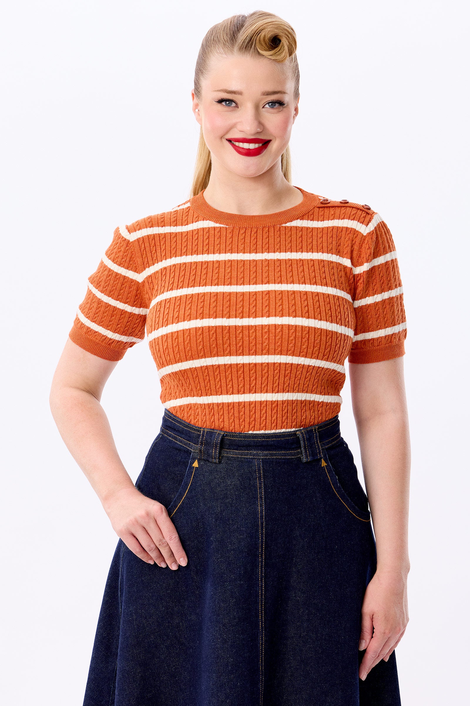 Lynn Striped Knitted Top