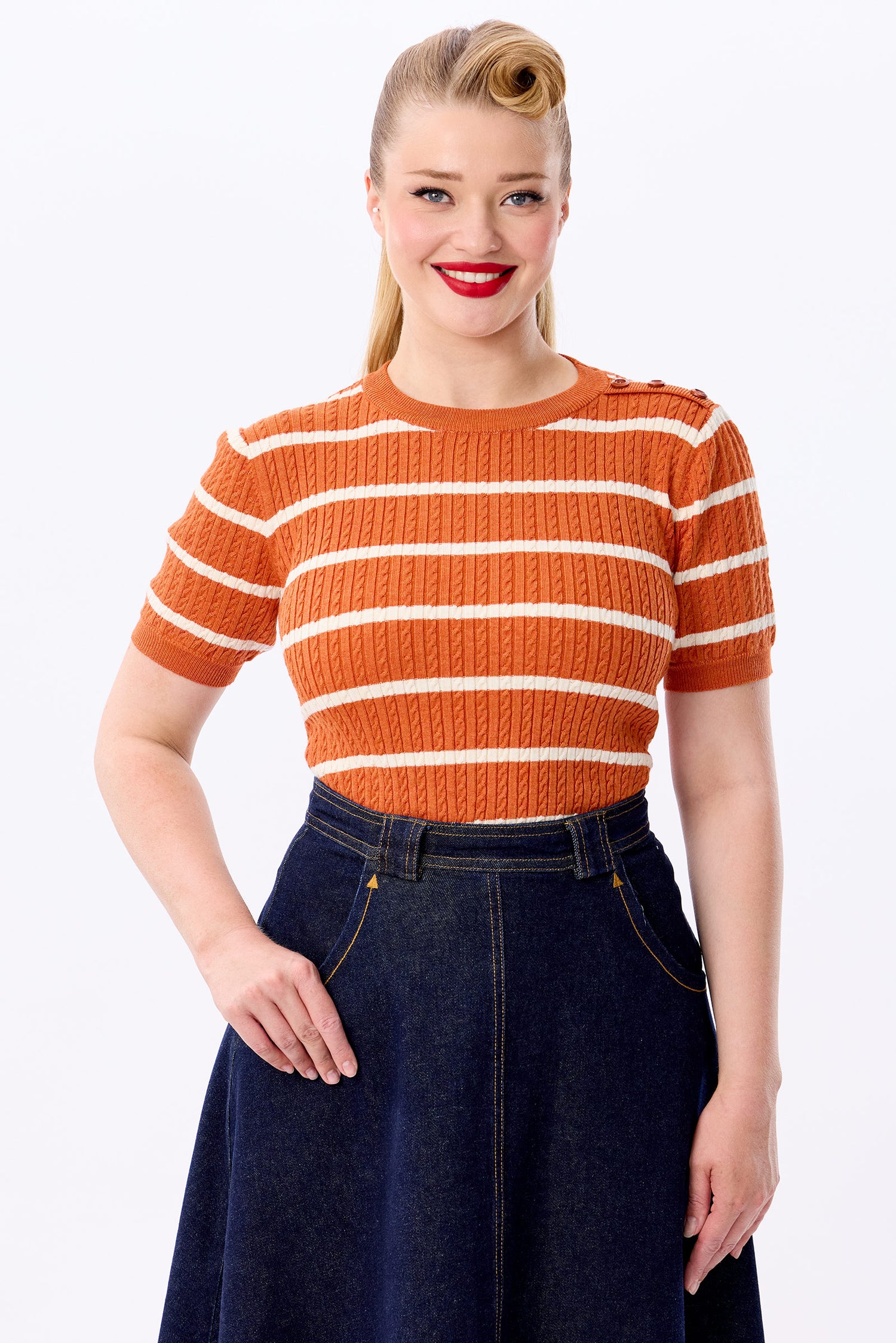 Lynn Striped Knitted Top