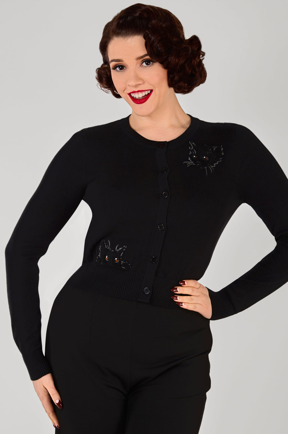 Jessie Black Cats Cardigan