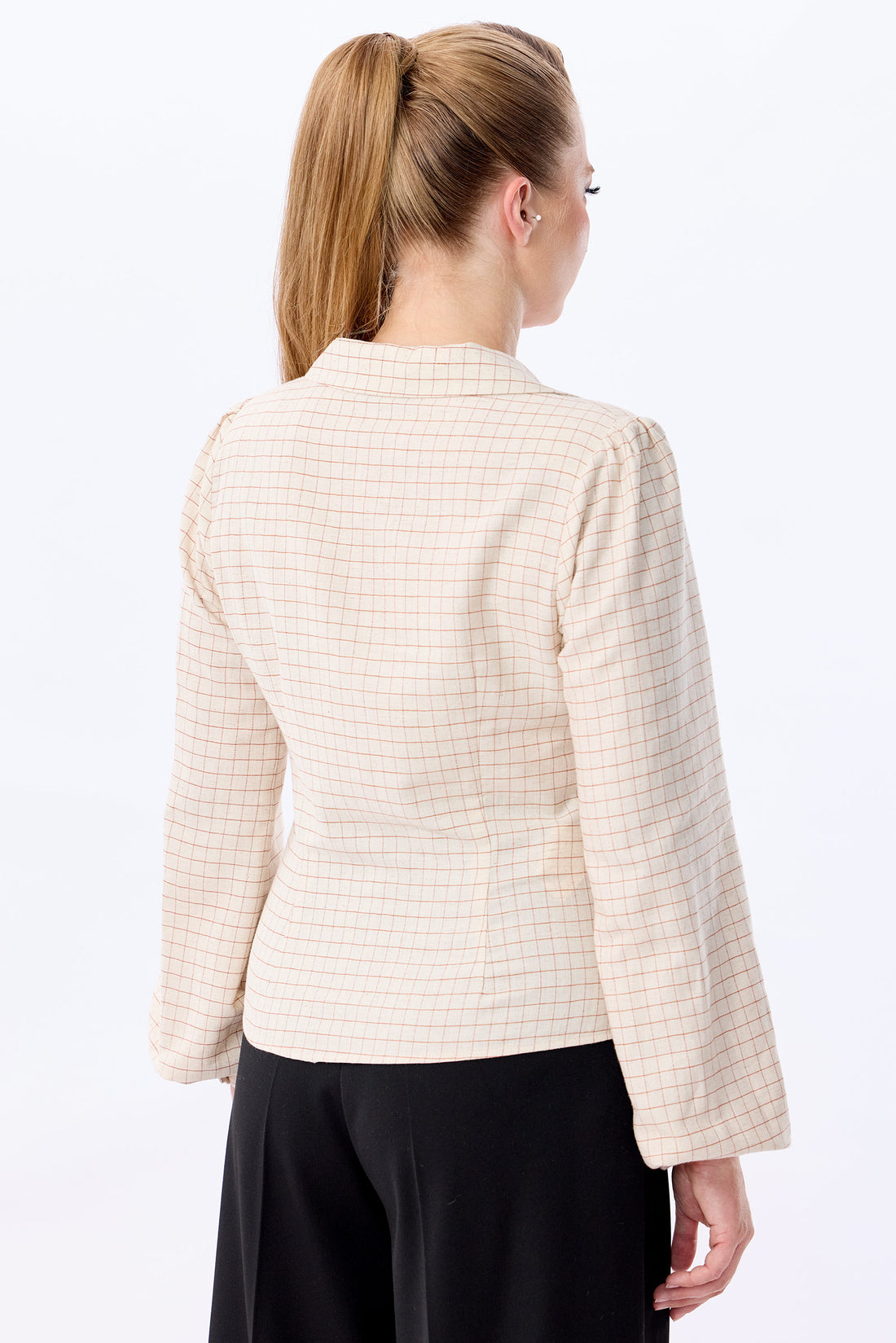 Jerry Grid Check Blouse Desert
