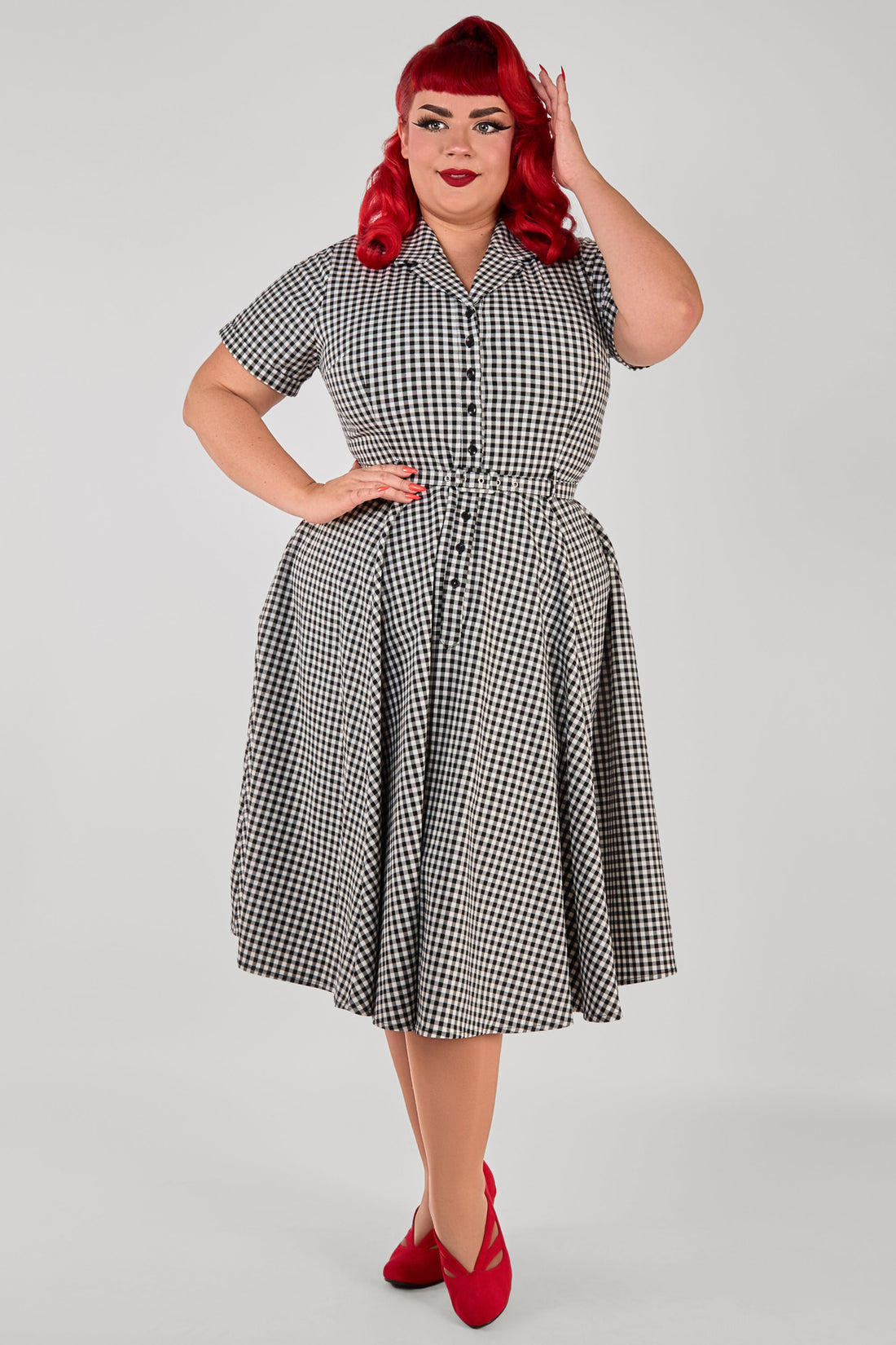 Caterina Gingham Swing Dress