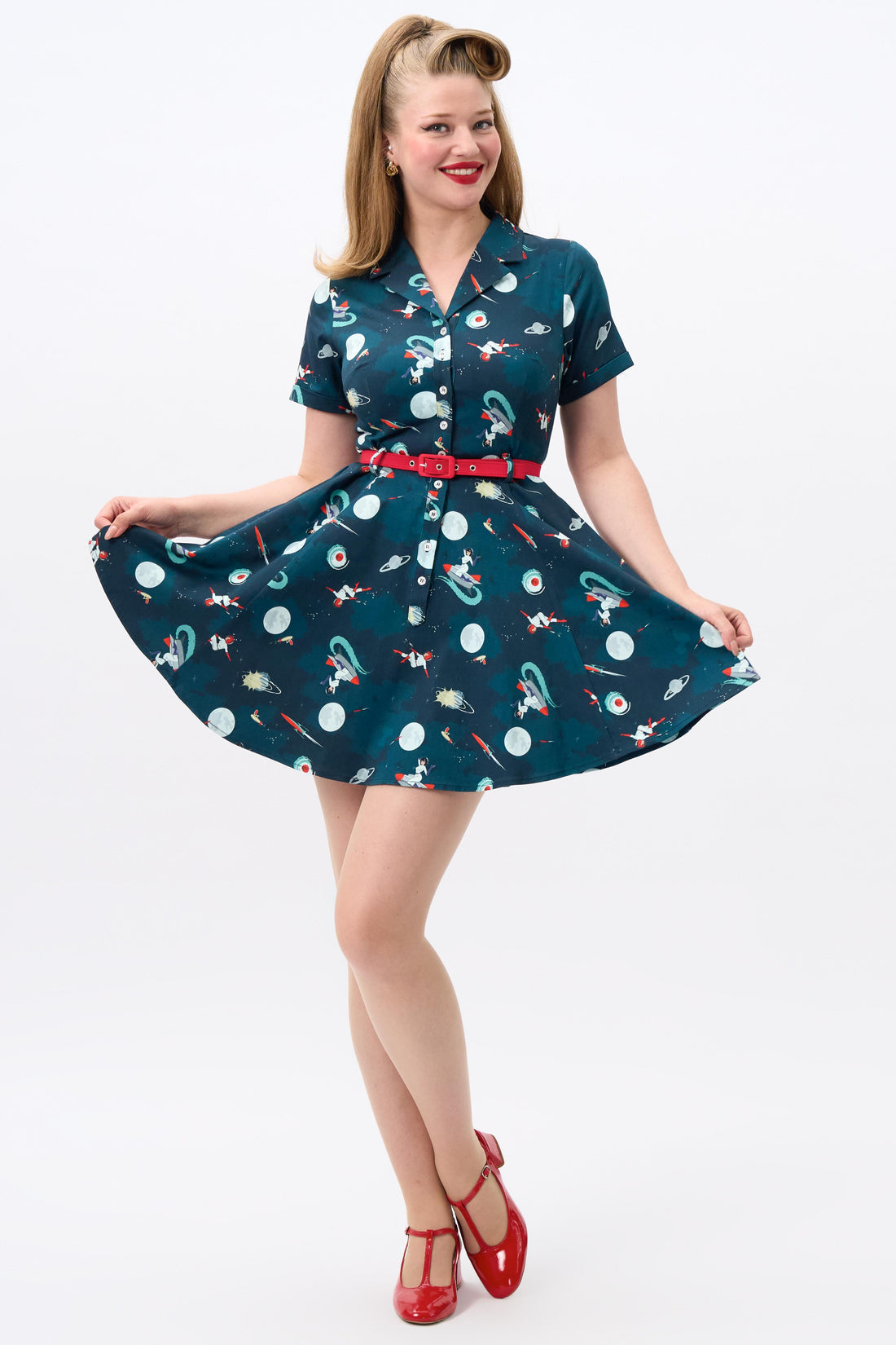 Caterina Space Pin Up Mini Dress