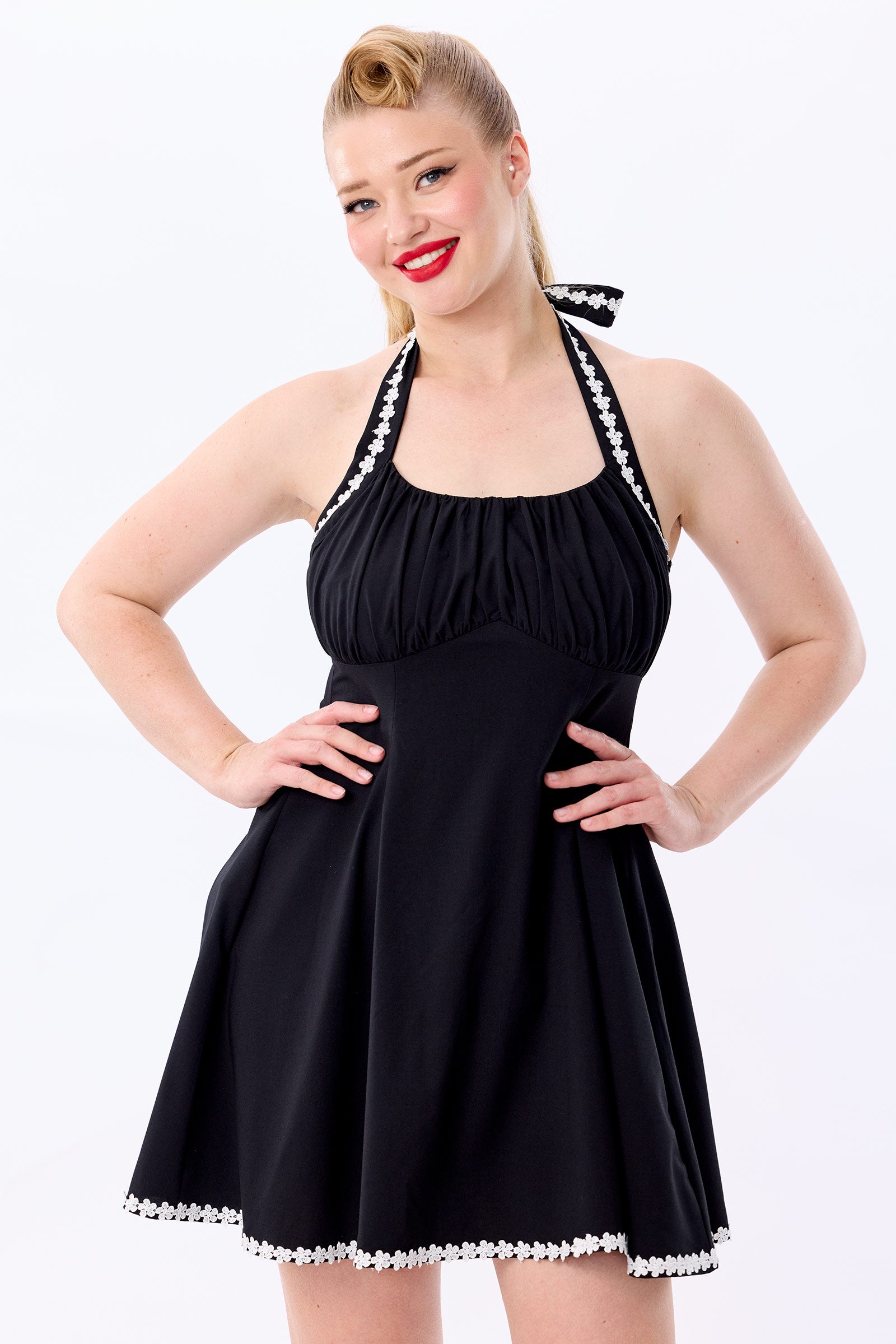 Milly Black Daisy Trim Mini Dress