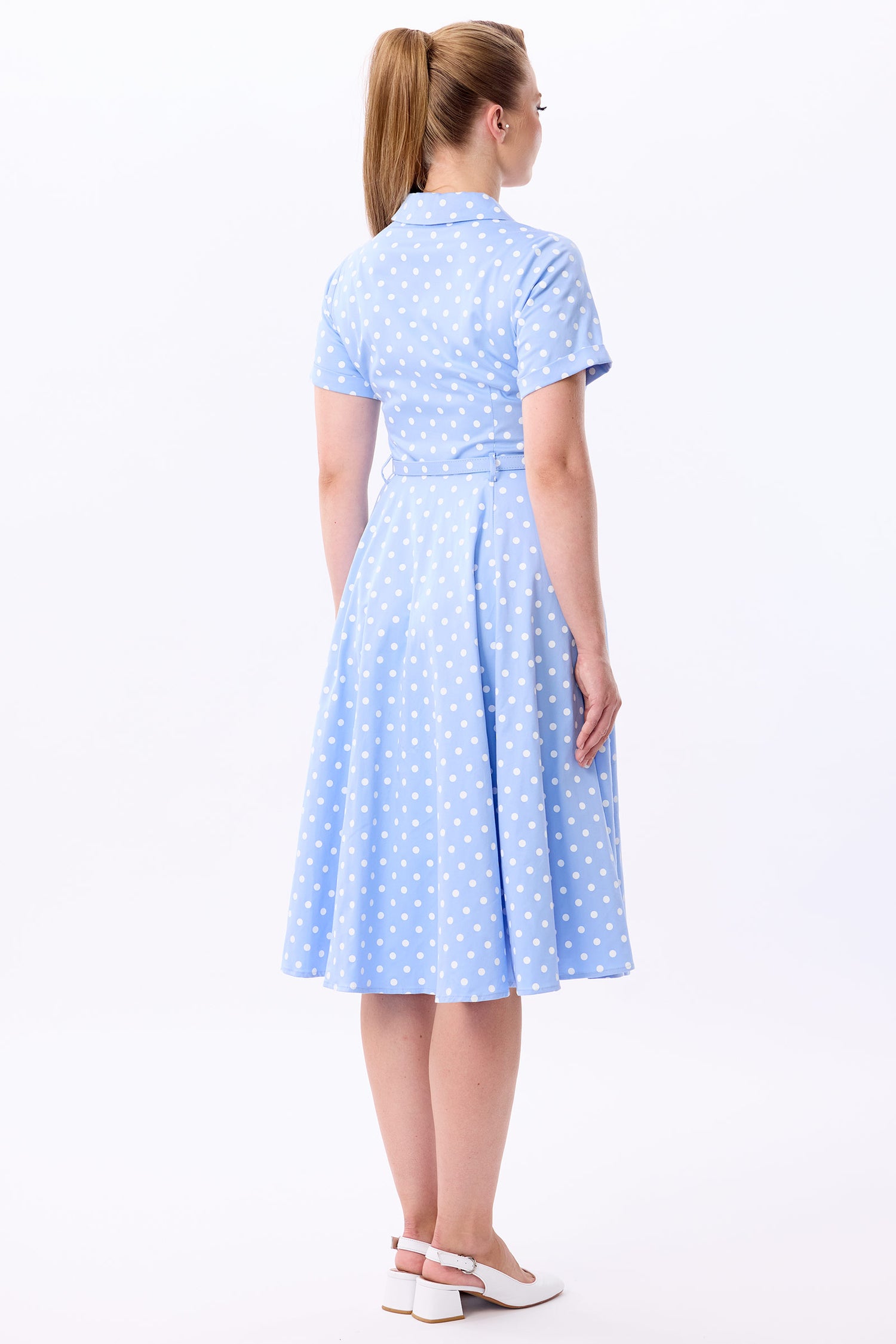 Caterina Sky Polka Swing Dress