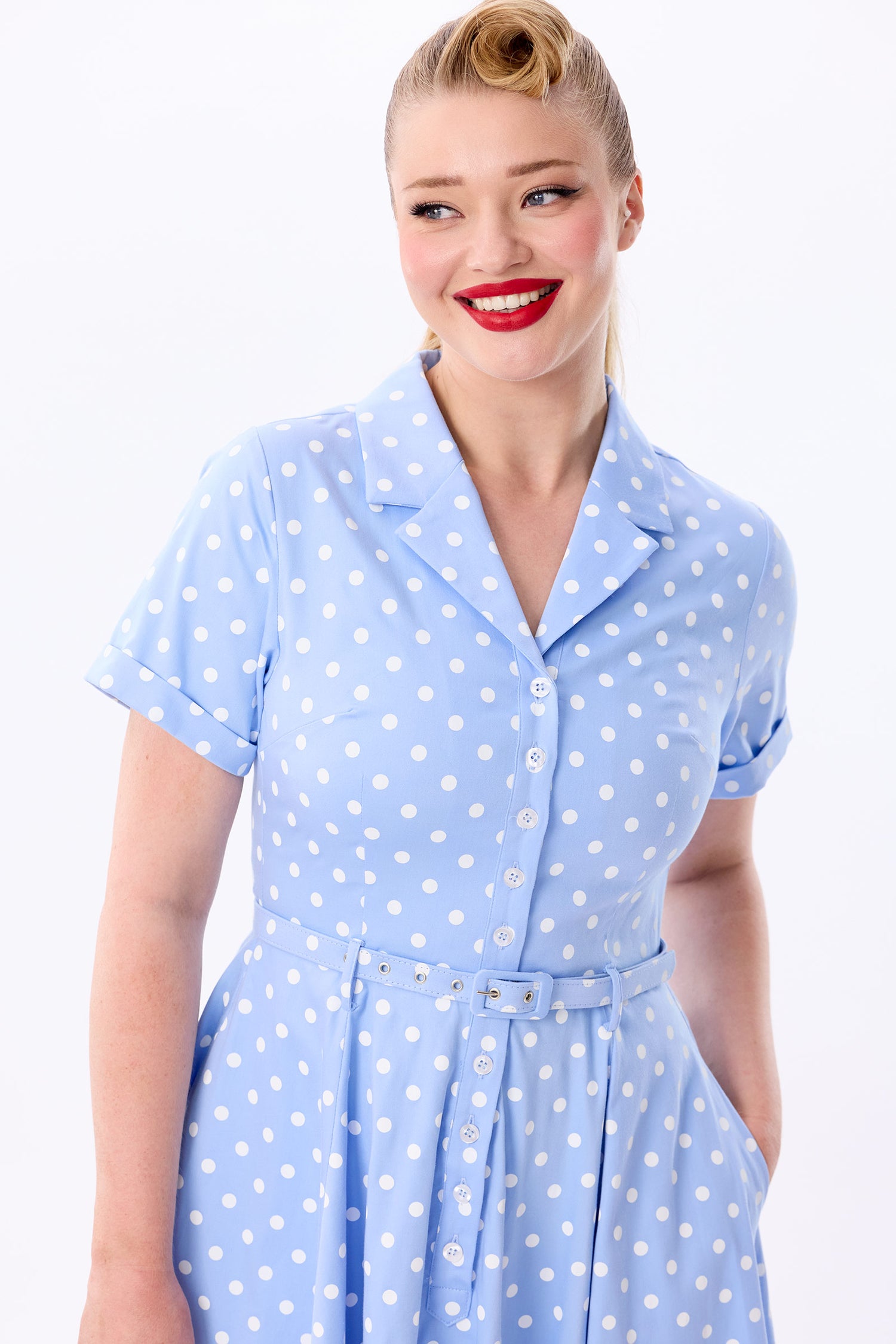 Caterina Sky Polka Swing Dress