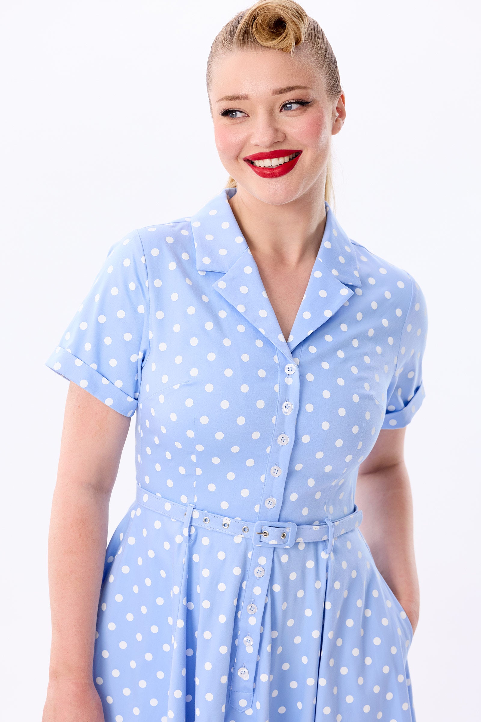 Caterina Sky Polka Swing Dress