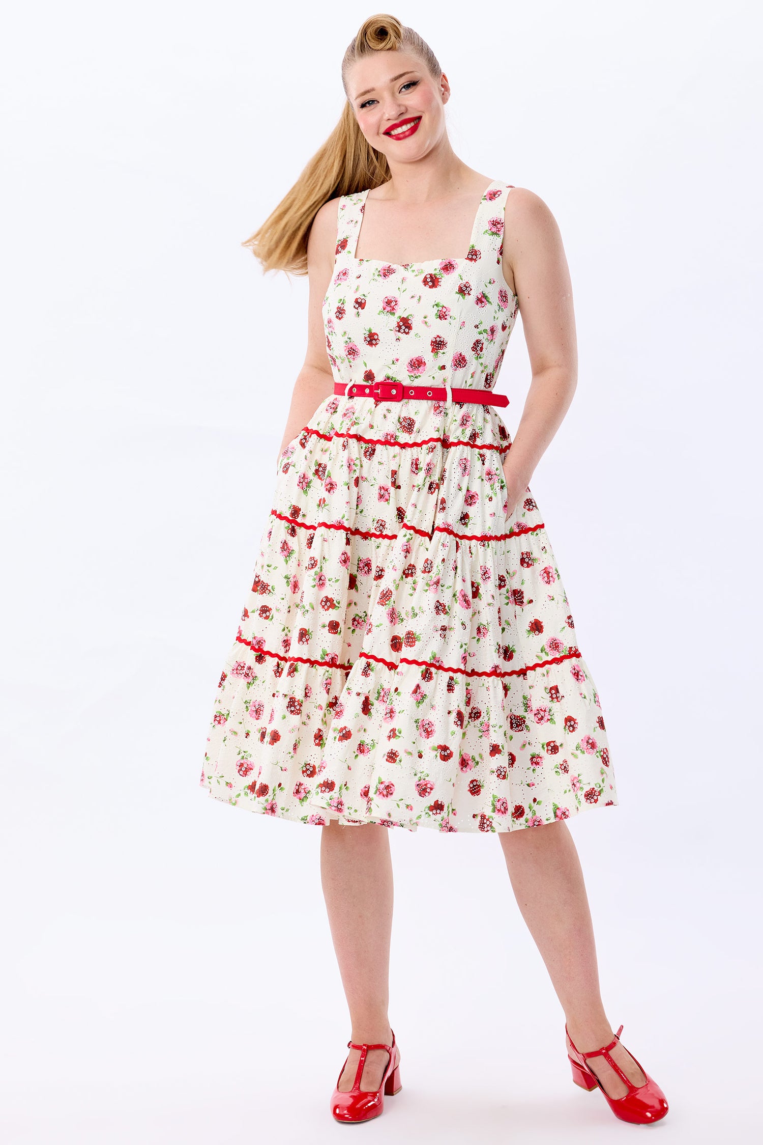 Erina Rose Broderie Tiered Dress