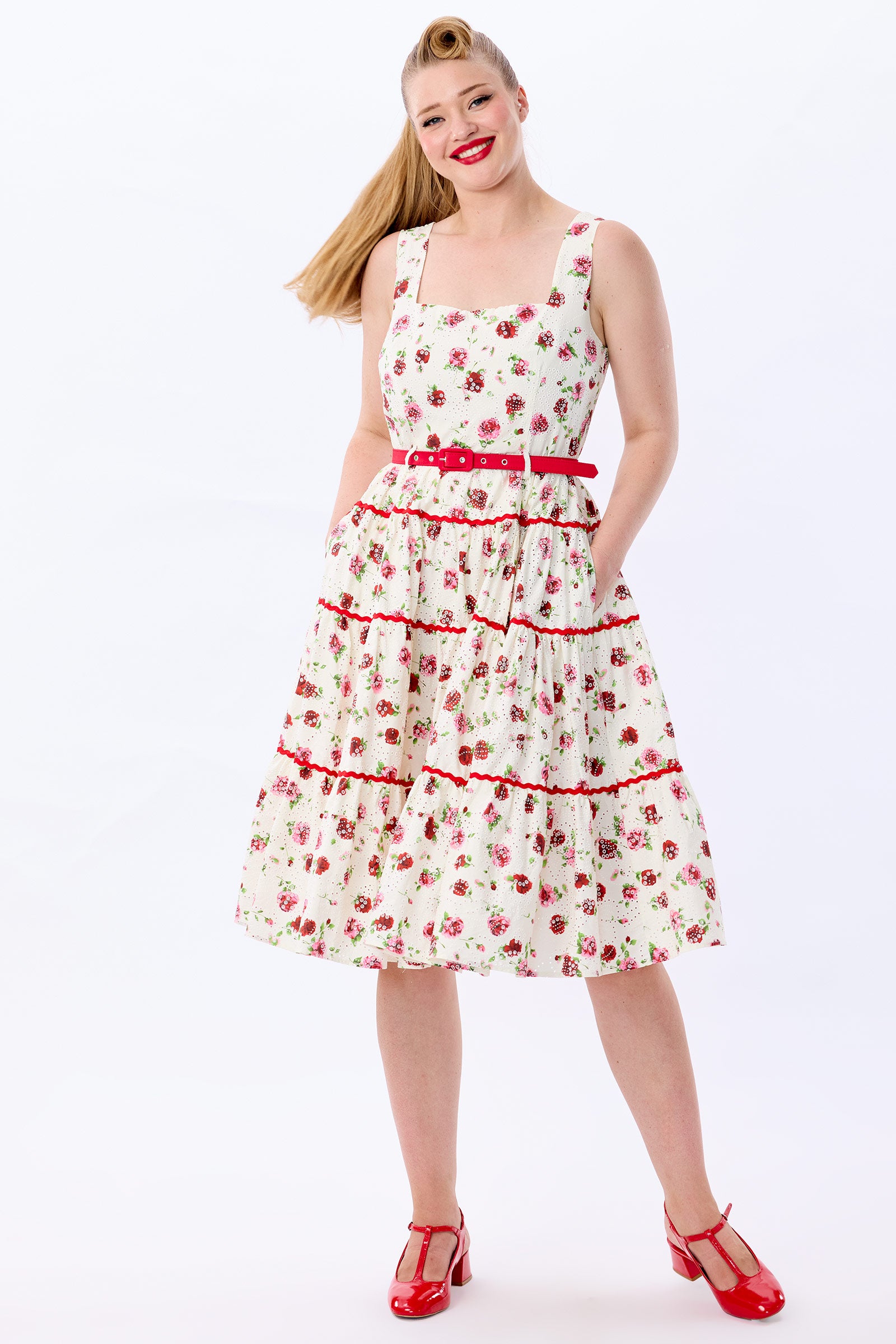 Erina Rose Broderie Tiered Dress