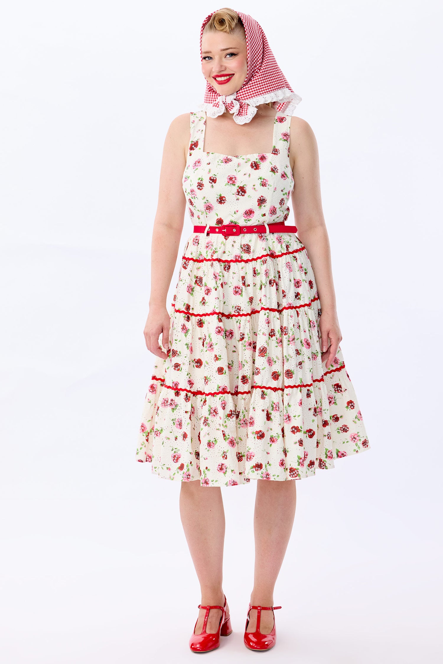 Erina Rose Broderie Tiered Dress