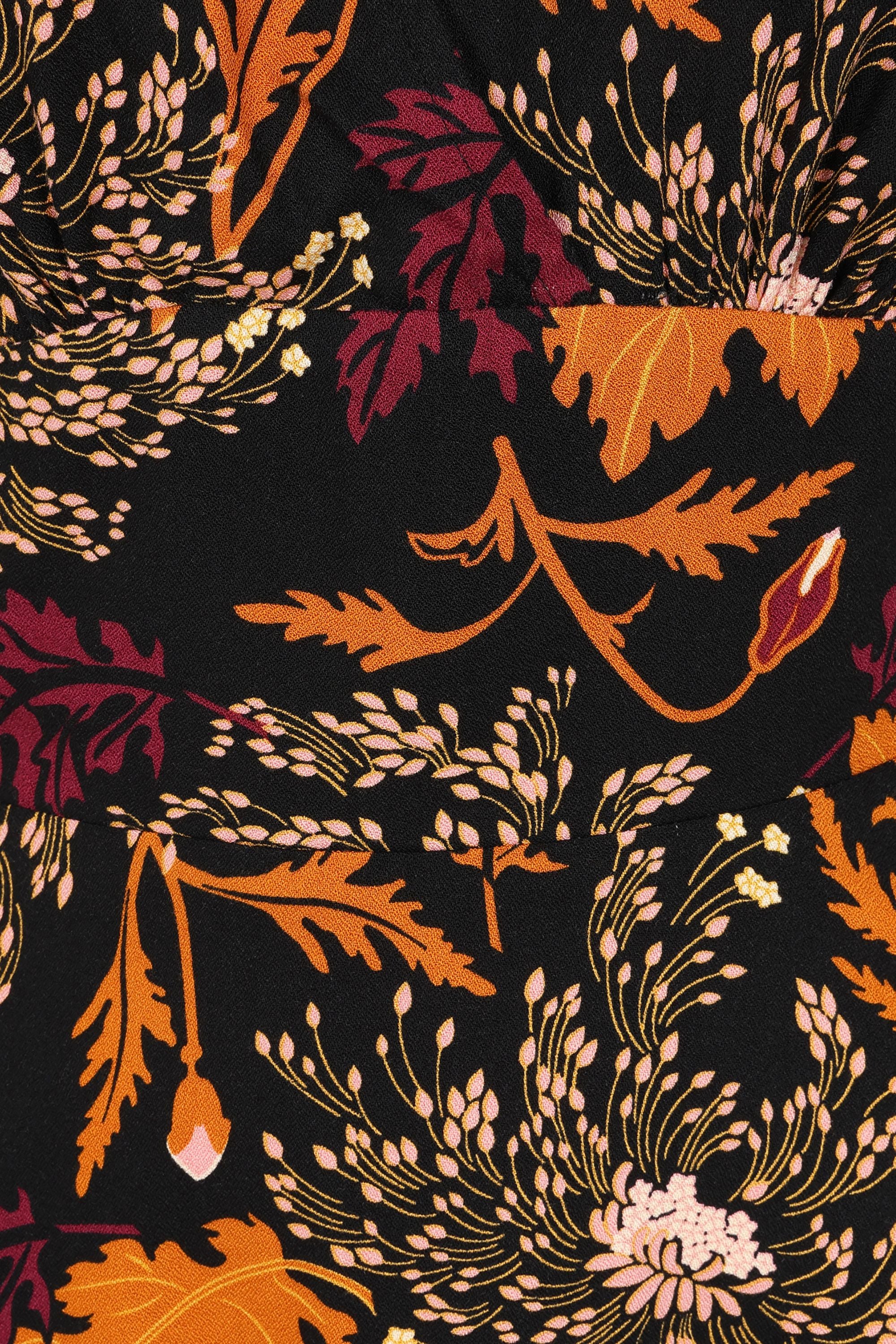 Fawzia Gold Leaf Flared Dress