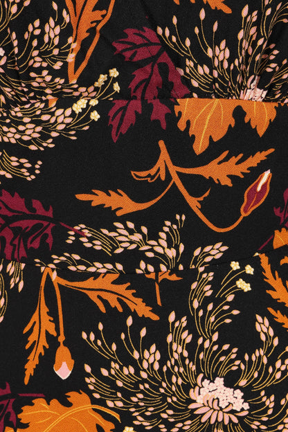 Fawzia Gold Leaf Flared Dress